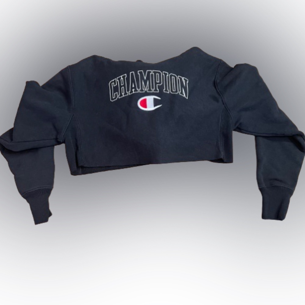 Champion Reverse Weave Cut-Off Cropped Hoodie, Champion Logo